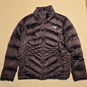 The North Face Aconcagua Goose Down Puffer Jacket In Black Satin Finish